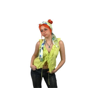 Zara Lime Vest With  Tie